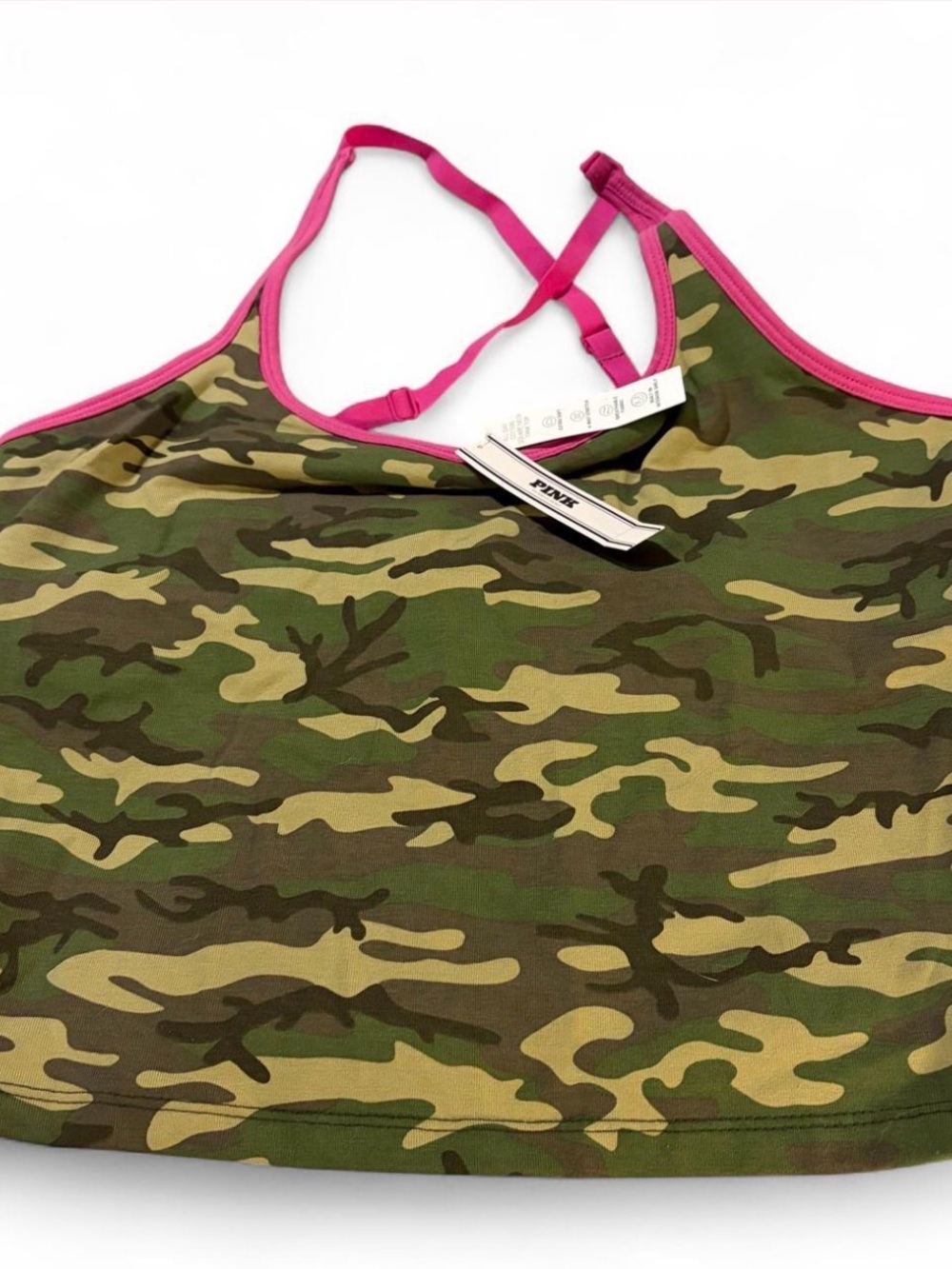 PINK Victoria's Secret Camo Tank with Pink Trim
